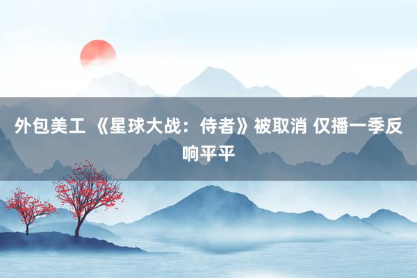 外包美工 《星球大战：侍者》被取消 仅播一季反响平平